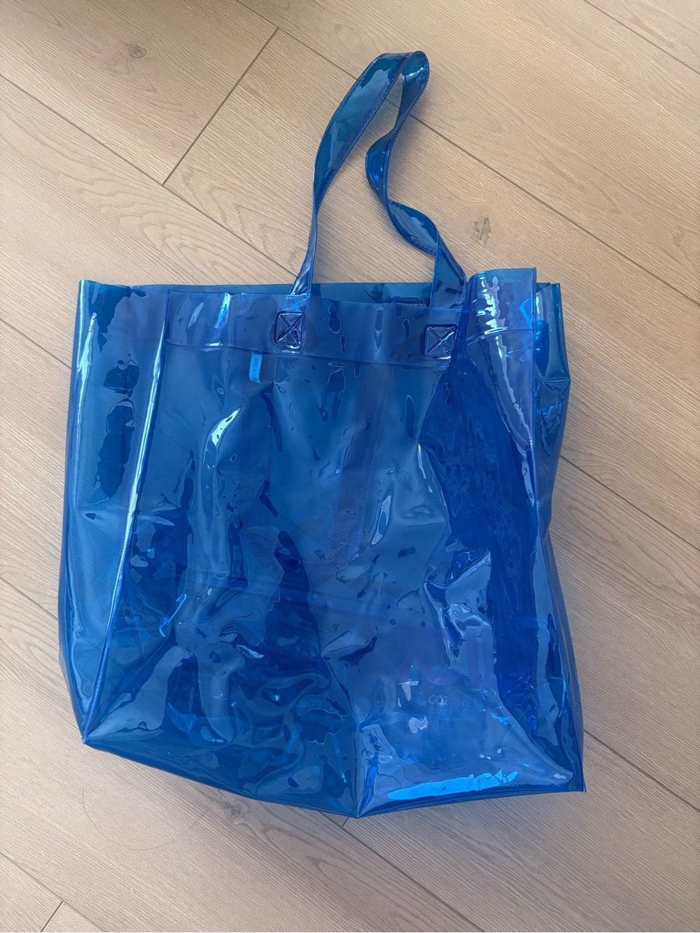 Blue Transparent PVC Tote Bag - Stylish Women's Beach & Everyday Bag